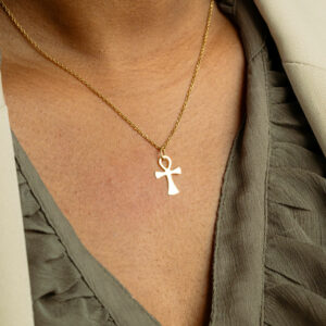 Pendentif Croix de Vie Égyptienne Or Jaune 18K