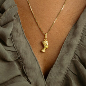Pendentif Néfertiti Plat Or Jaune 18K
