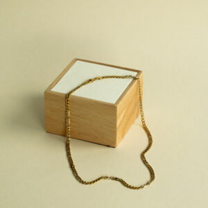 Chaîne Maille Gourmette Alternée Or Jaune 18K 50cm