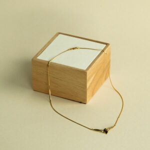 Alternative view of Collier Maille Anglaise 2 Tons Saphirs Diamants Or Jaune 18K 45cm